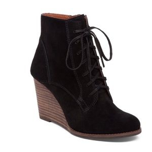 NIB Lucky Brand Black Suede Yelloh Booties